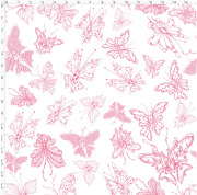 USAコットン【Loralie Designs】ロラライハリス　ロラリーデザインズ- Flight Lace Pink  フライト レース - ちょうちょ柄生地 ピンク系 (ULH-417)アメリカ輸入生地