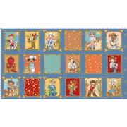【再入荷】Loralie Designs-Whoa! Girl Fabric Panel Blue- 60x110cm (ULH-170)   ロラライハリス パネル生地