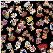 【Loralie Designs】- Curious Toss Black  Fabric - (ULH-217)ロラライハリス  キュリアス  ソーイング柄  ブラック系　