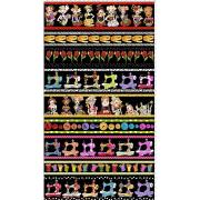 【Loralie Designs】-Curious Border Black  Fabric Panel -(ULH-220)