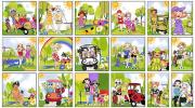 《再入荷》USAコットン【Loralie Designs】Golf Happy Fabric Panel ゴルフパーティーファブリックパネル  (ULH-276)  ロラライハリス パネル生地