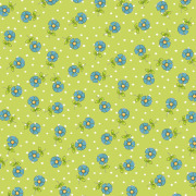 USAコットン  輸入生地 【Loralie Designs】ロラライハリス - Daisy Dots Green  -  花柄  ドット柄(ULH-308)イエローグリーン系