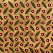 【USAコットン】輸入生地  レトロ花柄  50x55cm (UME-040) イエロー系 チェック柄 草花柄
