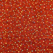 USA輸入コットン生地 50x55cm (UML-028)　　レッド系　水玉柄　ドット柄
