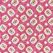 希少生地　USAコットン【サーティーズ（1930年代の復刻版生地）】レトロ花柄　ピンク系　18×32cm(UTH-239)