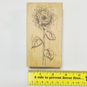 【USA製 ヴィンテージストック品】ひまわりの木製スタンプ- Peddler's Pack Stamps sunflower -(UWS-001) 　