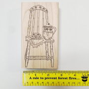 【USA製 ヴィンテージストック品】カントリーチェアの木製ゴムスタンプ- Peddler's Pack Stamps country bench-(UWS-005) 　