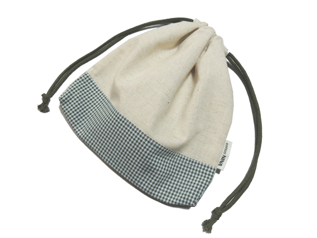 ツートン両絞り巾着袋