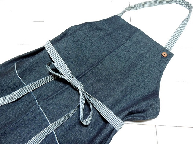 Simply  デニムショートエプロン WEB限定】Simply HARD WASHED DENIM APRON (Short)(F)｜胸あて