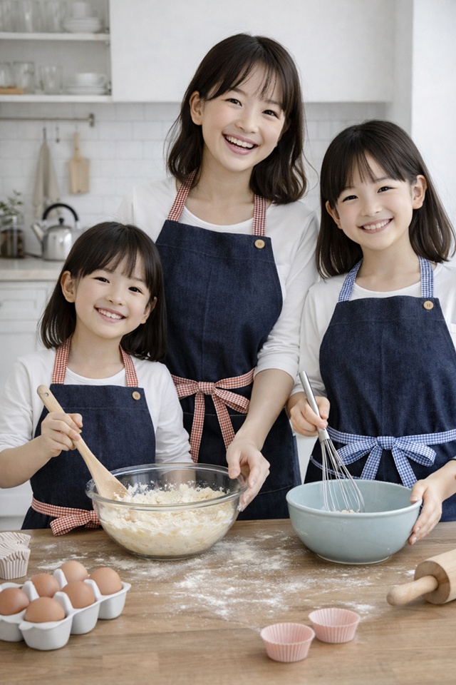 デニムショートエプロン