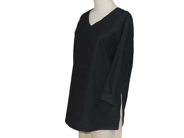 Fil de Nature 綿麻VネックTブラウス