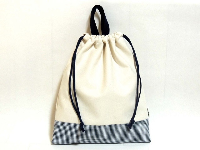 帆布ツートン手提げ巾着