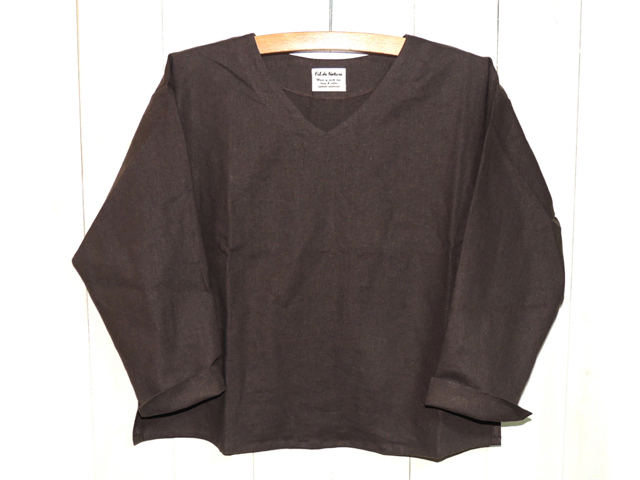 VえりTブラウスショート丈長袖