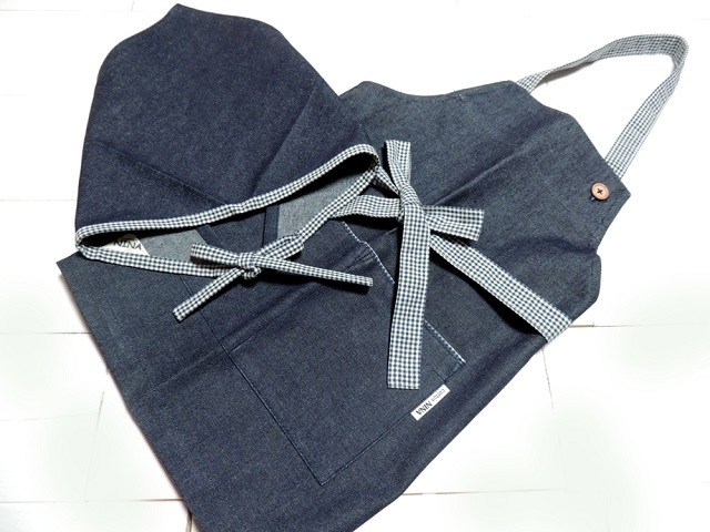 デニムショートエプロン