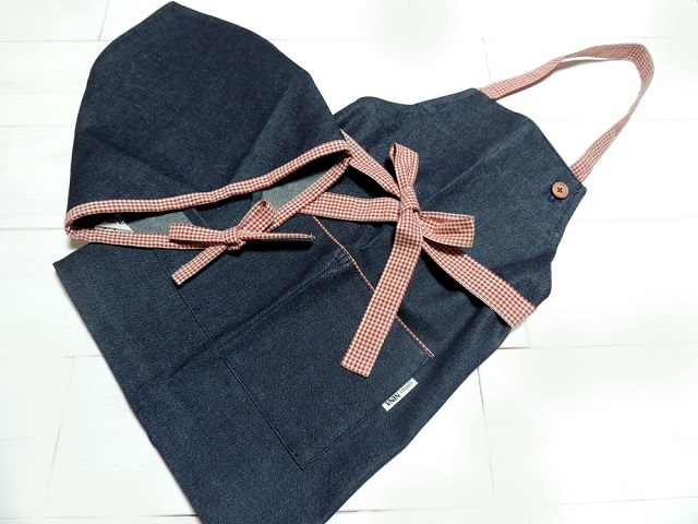 デニムショートエプロン