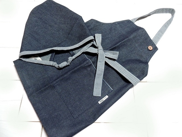 デニムショートエプロン