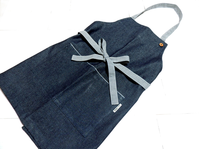 デニムショートエプロン