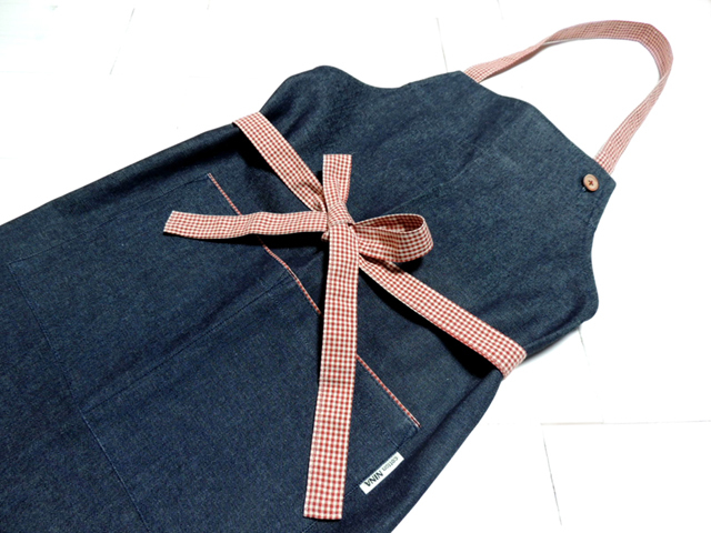 デニムショートエプロン