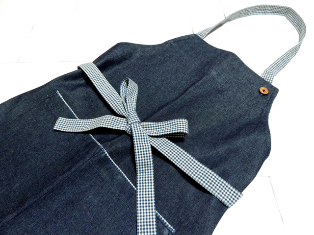 デニムショートエプロン