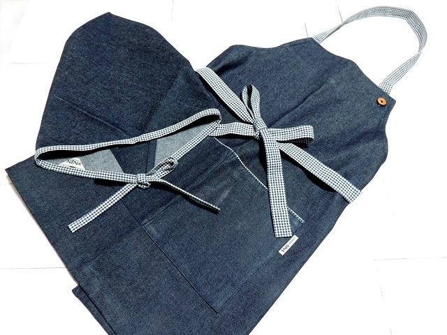 デニムショートエプロンセット