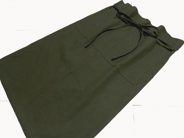 綿麻カフェエプロン・ロングタイプ