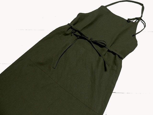 綿麻カフェエプロン・胸当て付