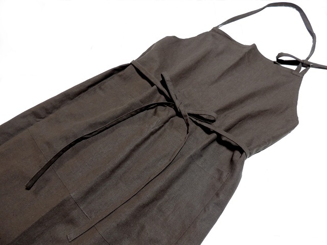 綿麻カフェエプロン・胸当て付