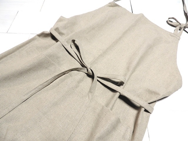 綿麻カフェエプロン・胸当て付