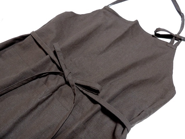 綿麻カフェエプロン・胸当て付