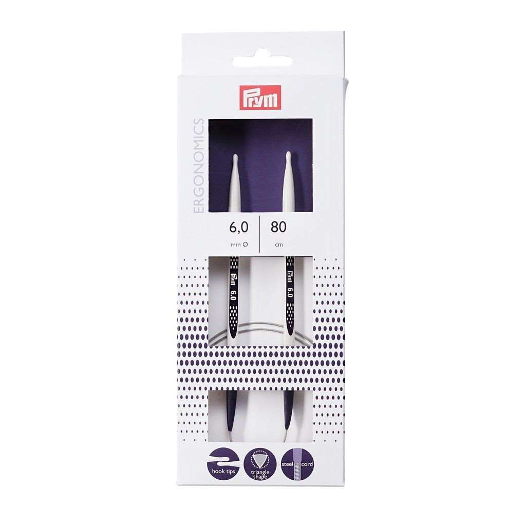 《Prym》プリム・エルゴノミック 輪針　全長80cm/6.0mm　 215808　エルゴミック　エルゴミックス　エルゴノミックス　エルゴノミクス　ergonomics