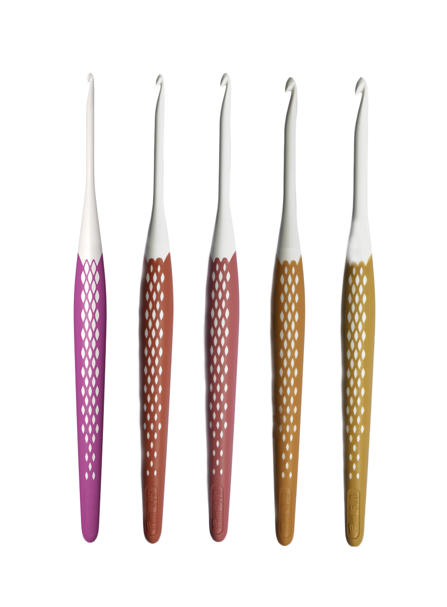 《Prym》プリム・エルゴノミック かぎ針　※個別販売※ 全長16cm　 /3.0mmΦピンク・3.5mmΦレッド・4.0mmΦオールドローズ・4.5mmΦオレンジ・5.0mmΦハニー　 ご希望Φサイズをお選びください　エゴノミック