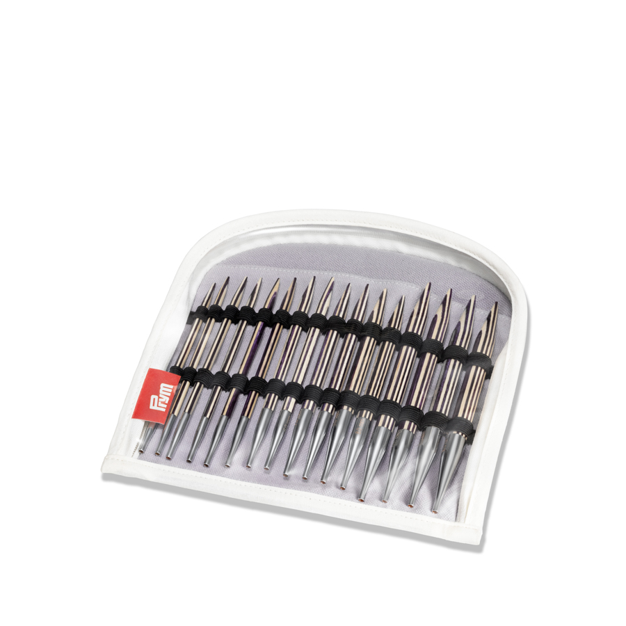 《Prym》プリム・「ライラック・ストライプ」輪針　 4.0/4.5/5.0/6.0/7.0/8.0/9.0/10.0ｍｍ　8サイズセット各2本入　 コード部分：60/80/100/120cm付属　付け替え可能輪針　ニット