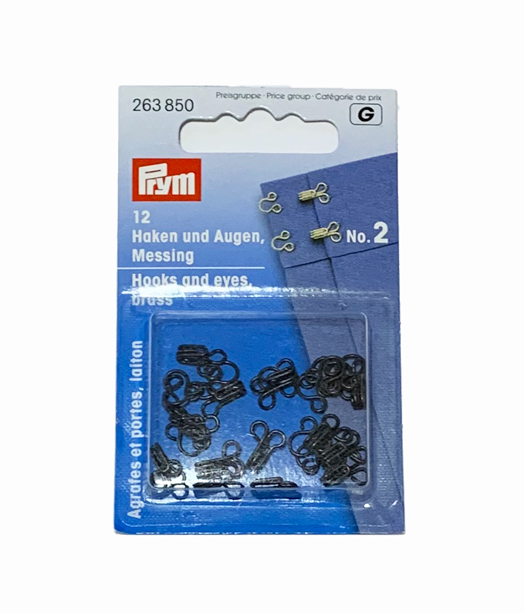 《Prym》プリム　ガーメントフック＆アイ　 ブラック　 No.2（12セット入） 263850