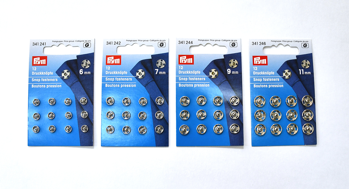 《Prym》プリム・シルバースナップ丸型6mm／7mm／9mm／11mm　全サイズ12セット入