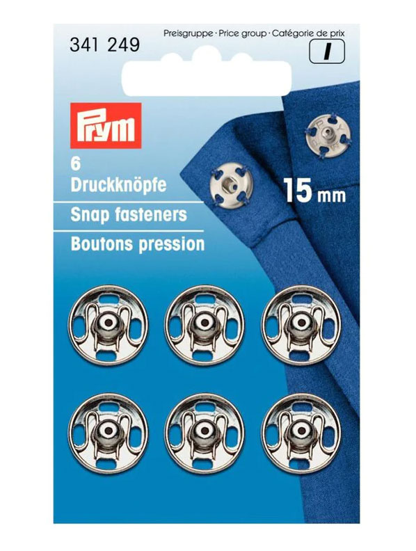 《Prym》プリム・シルバースナップ丸型15mm　6セット入　341249