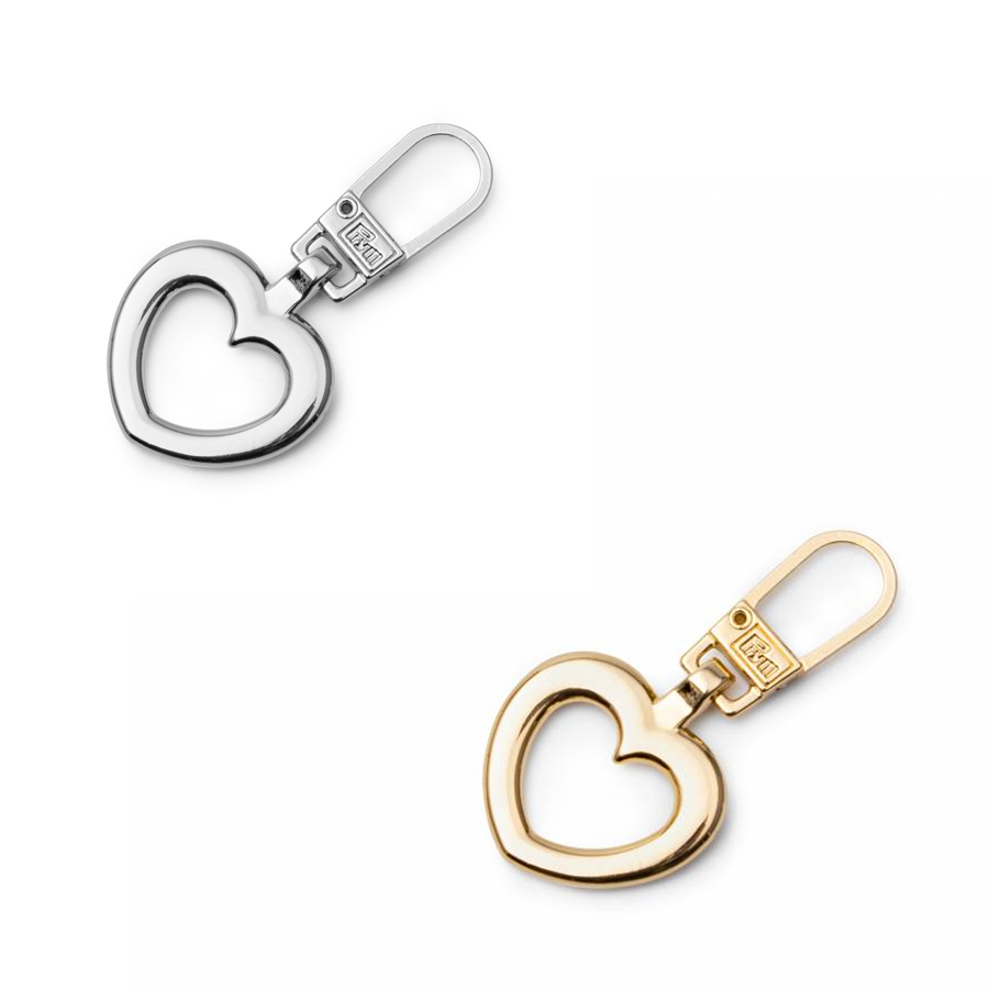 《Prym》プリム・ジッパープル ハート　ゴールド/シルバー　2種展開　※お好みカラーをお選び下さい 　482 371-482 372