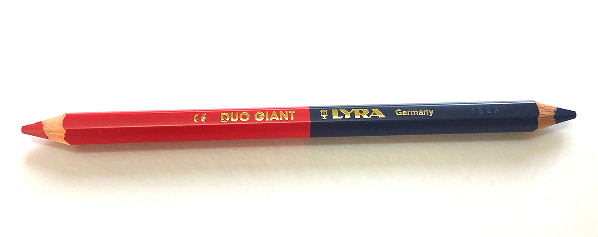 《LYRA》リラ DUO GIANT デュオ ジャイアント 太芯 六角軸 hexagonal pencil　Blue Red 赤 青　2930101　本体12mmφ　芯6.25mmφ