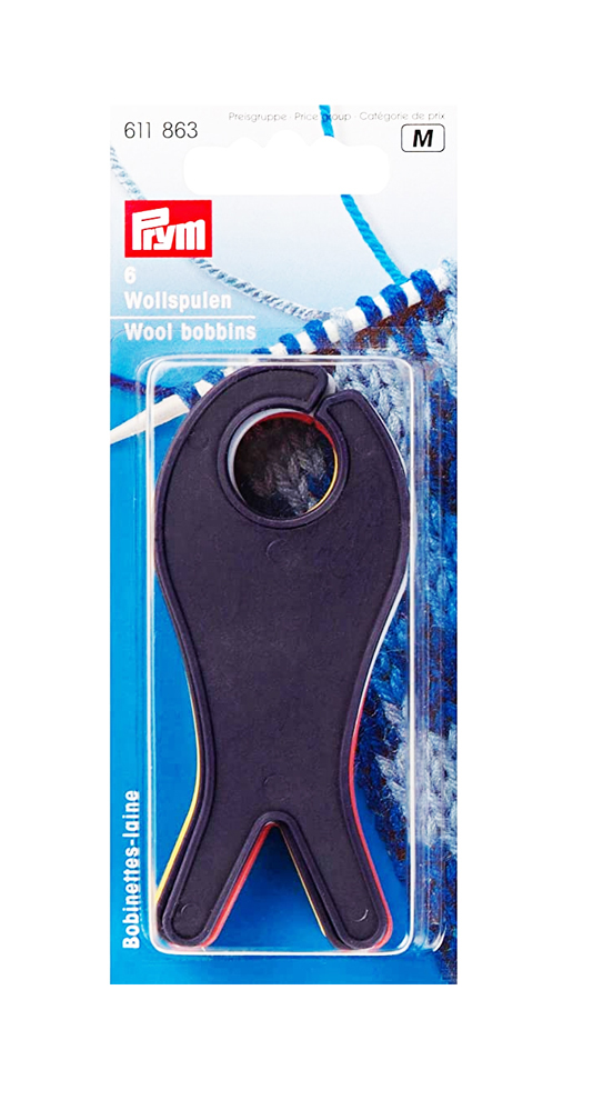 《Prym》プリム・毛糸ボビン（アソートカラー） 　大：6個入り 　ウールボビン　毛糸束ね　纏め　ボビン　ニット　ニッティング　毛糸　毛糸ホルダー　ハンドメイド 　611863
