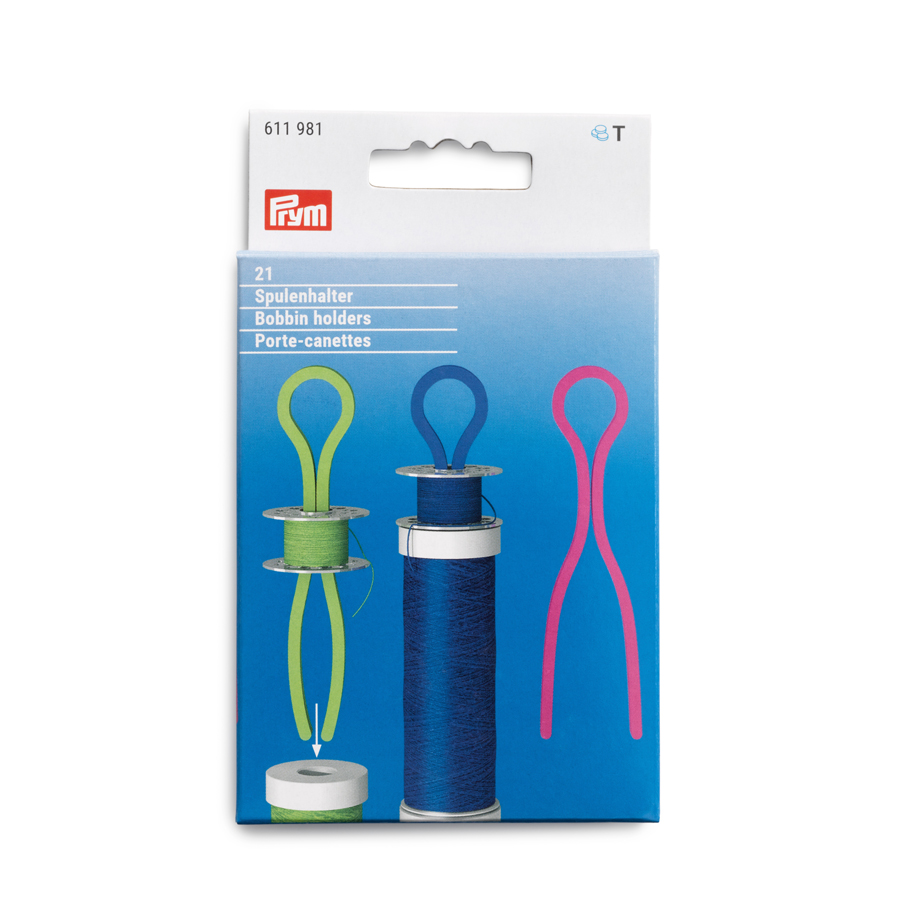 《Prym》プリム　ドイツ・ボビンホルダー・アソート（ピンク×7、グリーン×7、ブルー×7　合計21本セット）