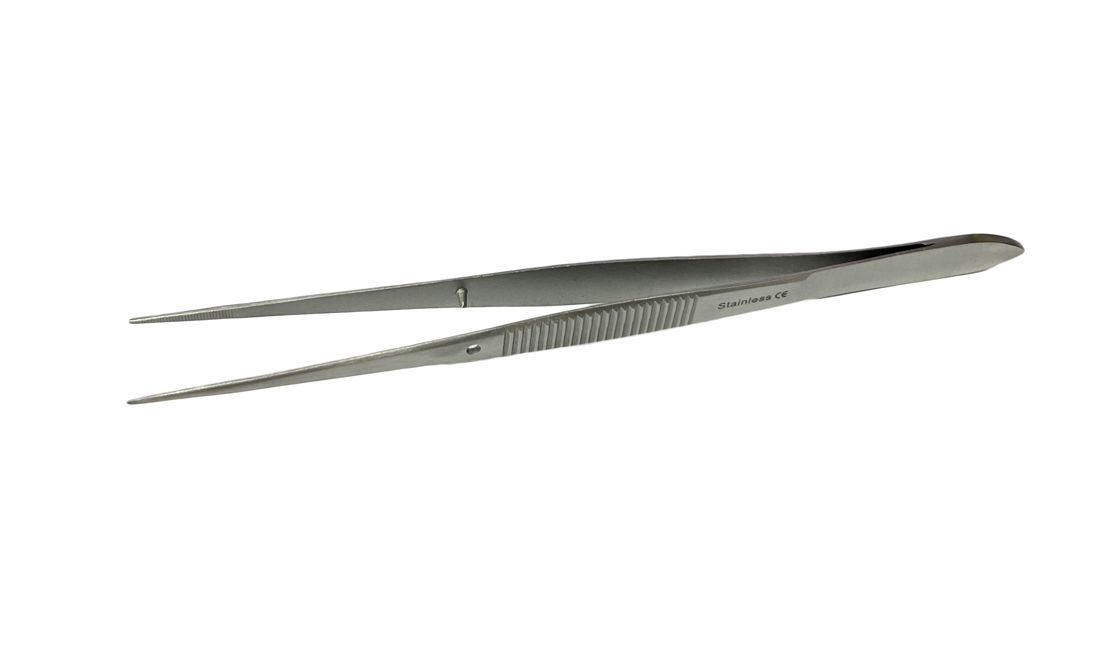 ドイツ・ピンセット・SS型　ギザ有・直　全長：130ｍｍ/全幅7mm　TWEEZERS　Made in Germany