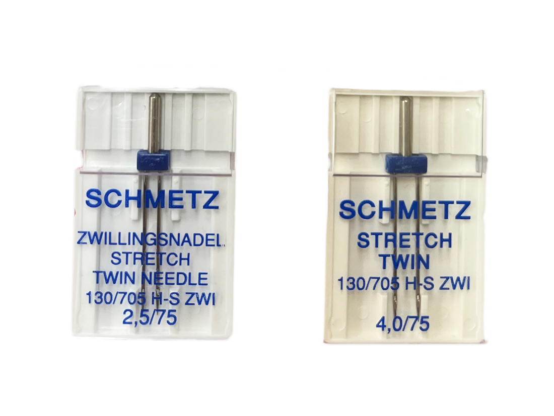 《SCHMETZ》※2本針（ZWI）・ストレッチ / 11番（#75）幅2.5mm・4.0mm　2種類よりお選びください　シュメッツ　ドイツ製 　家庭用ミシン針　 STRETCH　130/705H-S