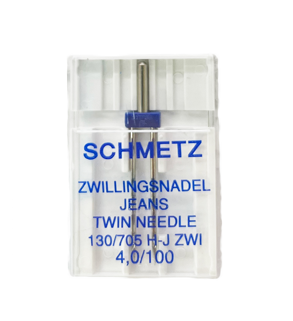 《SCHMETZ》※2本針（ZWI）・ジーンズ / 16番（#100）幅4.0mm　シュメッツ　ドイツ製　 家庭用ミシン針　 JIEANS　130/705H-J