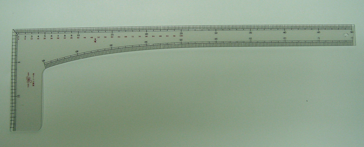 2312 L尺透明15cmx50cm1/4縮尺付