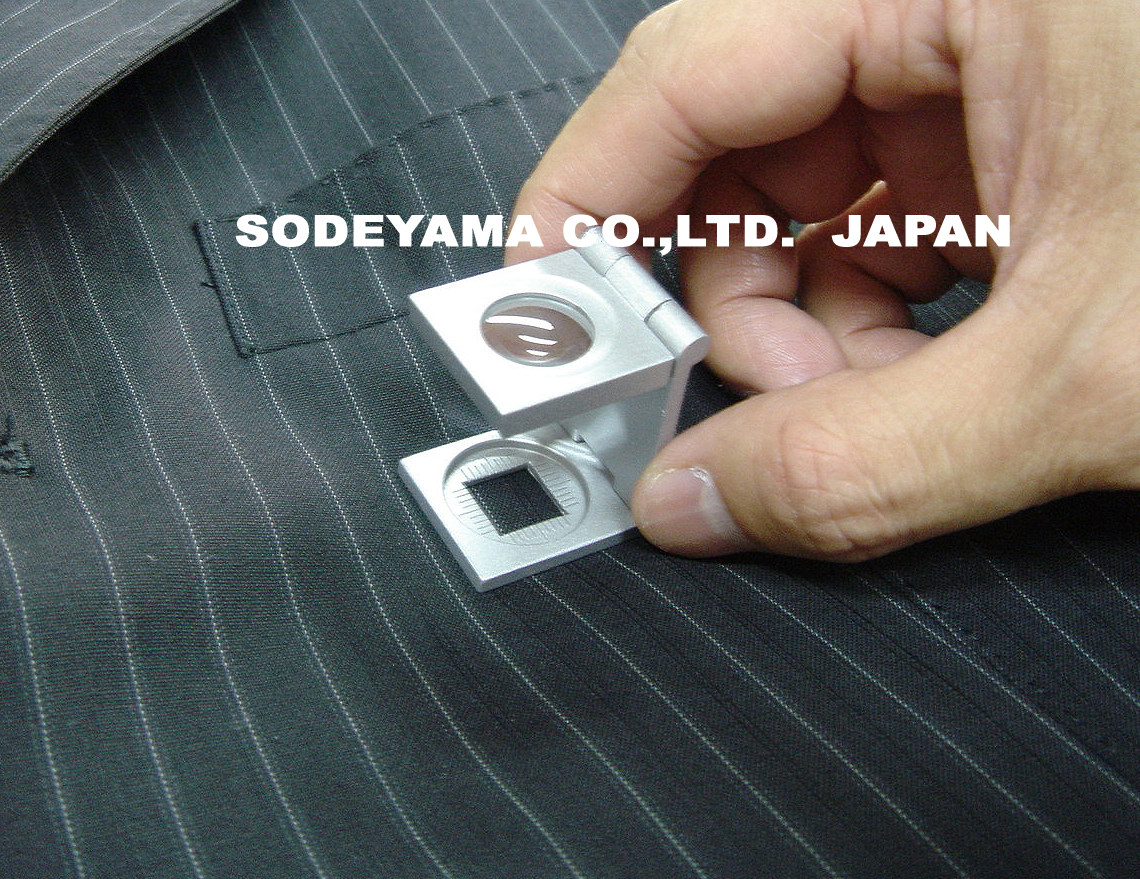 2619 縞見ルーペ（小）シルバー12mmx12mmサイズ9倍ガラス製ハーフインチメガネ