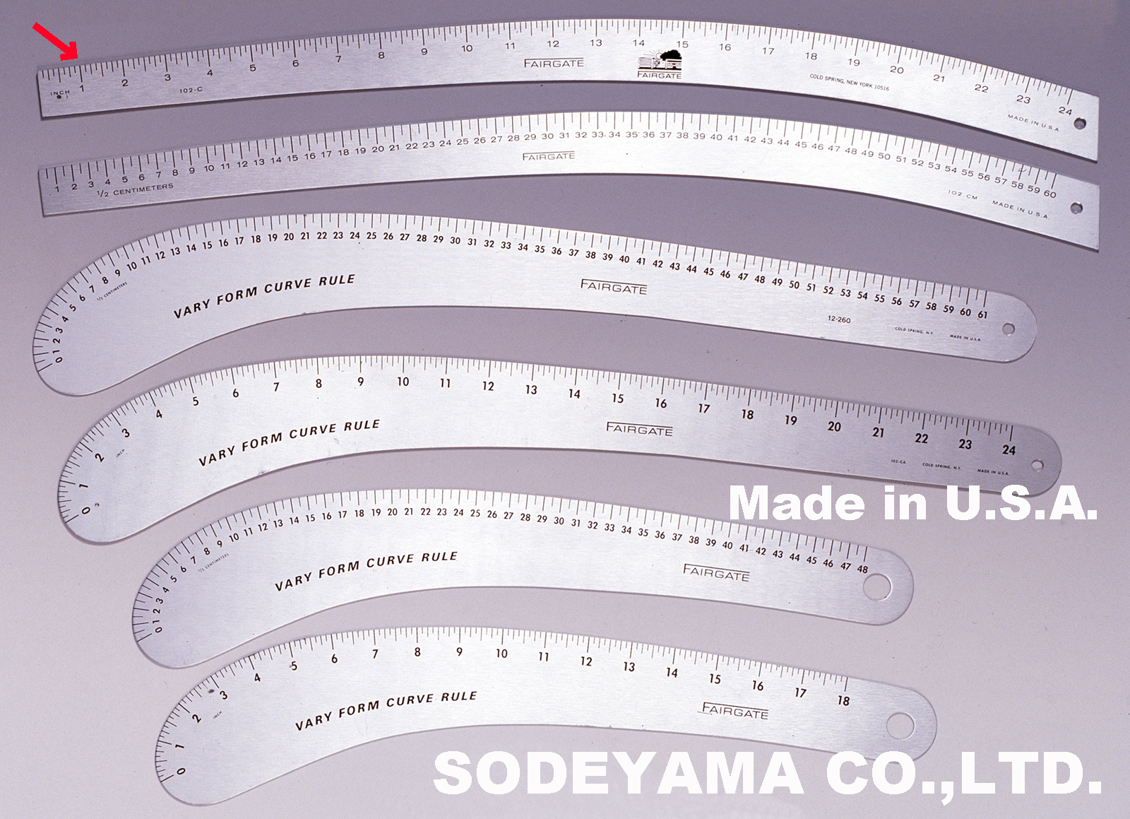 2205 アメリカ製カーブ尺VARYFORM24吋（インチ表示）