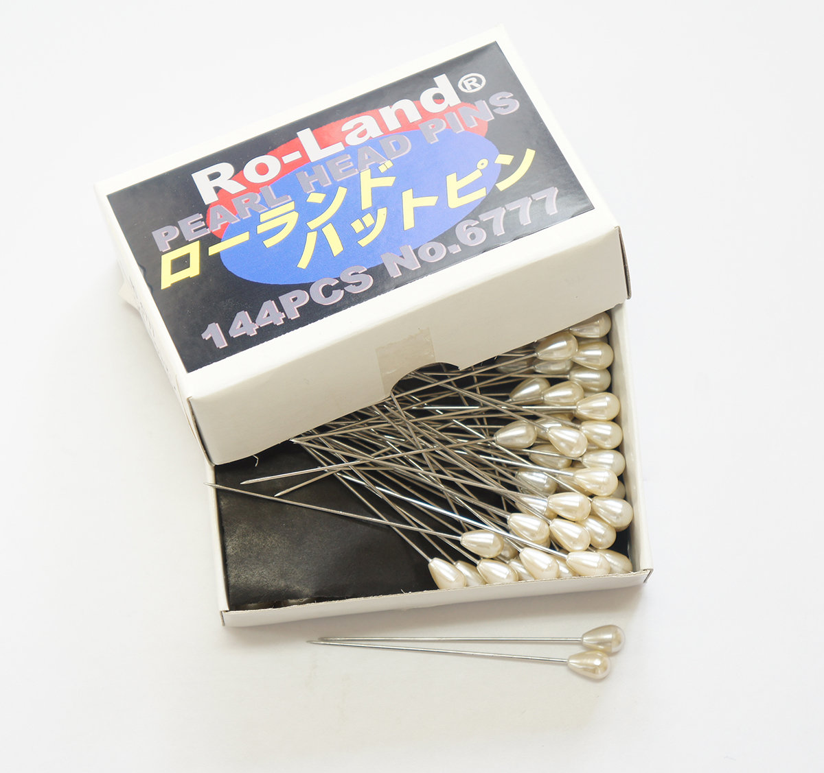 6777 ハットピン裁断用待針144本針長：58mm全長66mm太さ：0.73mm