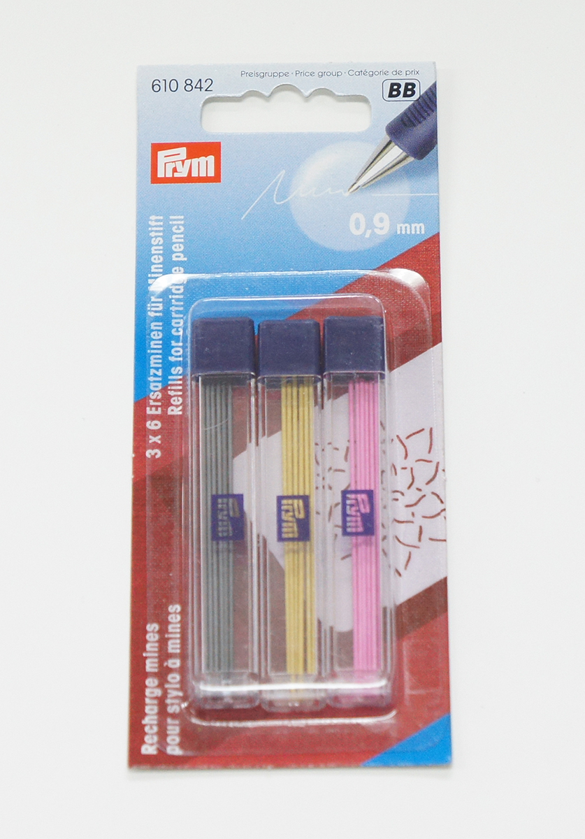 5516 PRYMドイツ・布用水性シャープチャコ用替え芯3色セット/φ0.9mm