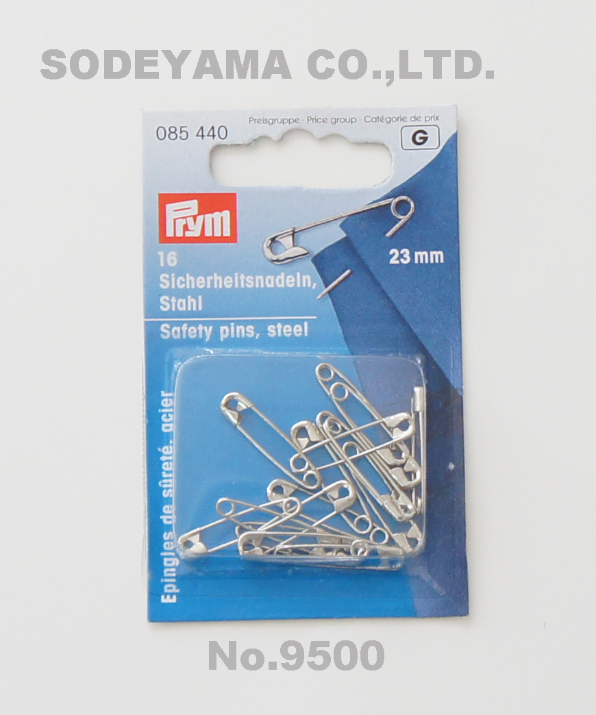 9500 《Prym》プリムドイツ・安全ピン（シルバー）23mm16本セット