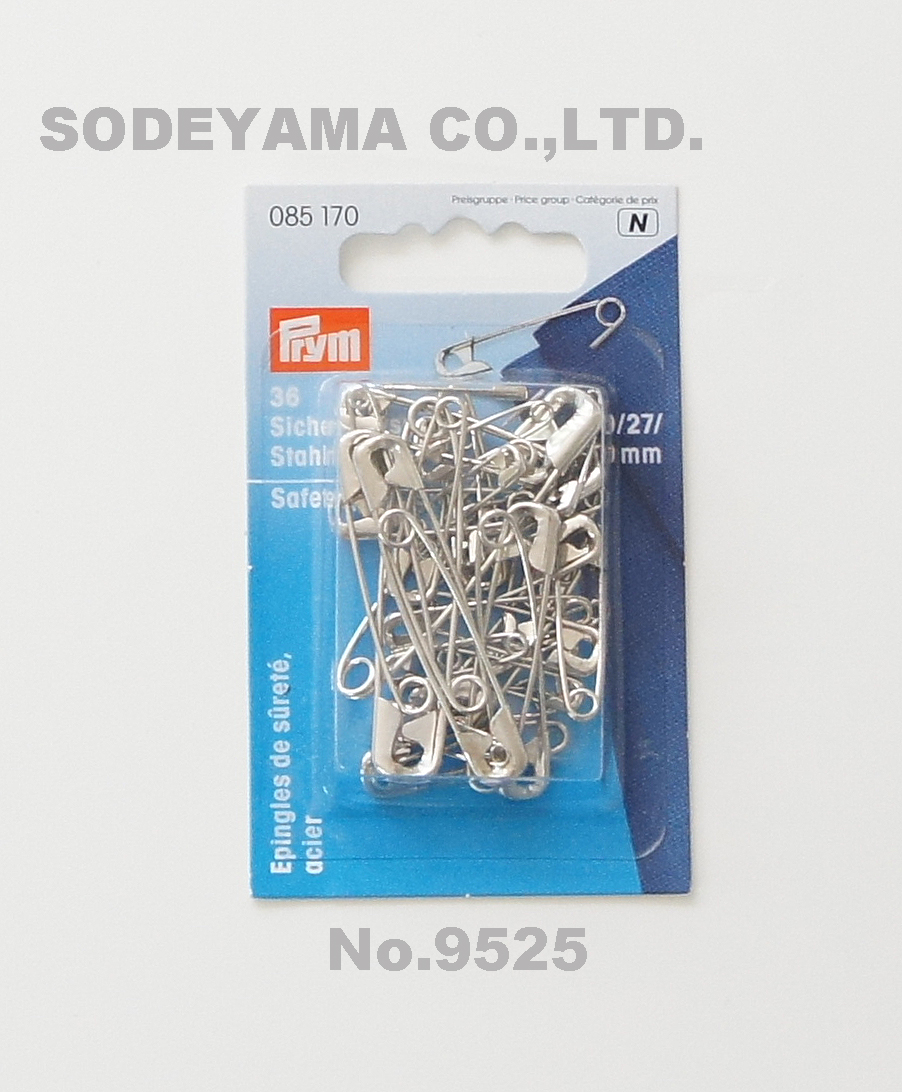 9525 PRYMプリム・ドイツ・安全ピン（シルバー）36本セット4種類入り