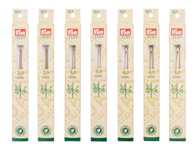 《Prym》プリム・1530　クロシェかぎ針　バンブー 　 ※7サイズ展開※（2.0/2.5/3.0/3.5/4.0/4.5/5.0mm）：全長15cm　197600-197601-197602-197603-197604-197605-197606